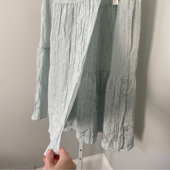 NWT Vince Tiered Asymmetric Crinkle Satin Skirt size Small - Picture 4 of 12
